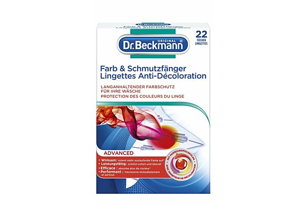 Dr Beckmann Lingettes anti-décoloration à microfibre + inhibiteur de décoloration 22 pce