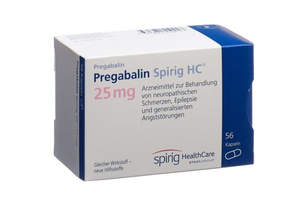 Prégabaline Spirig HC caps 25 mg 56 pce