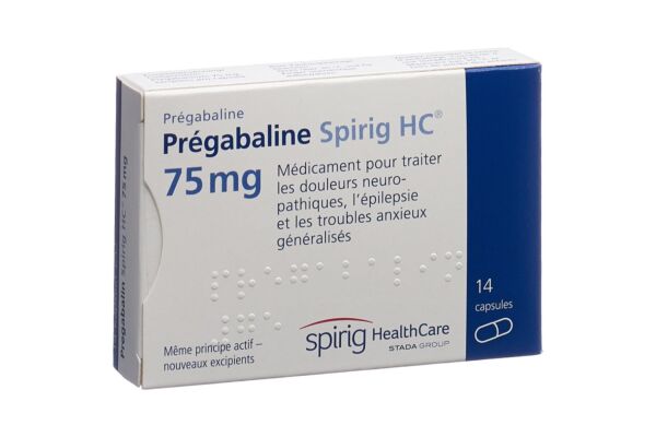 Prégabaline Spirig HC caps 75 mg 14 pce