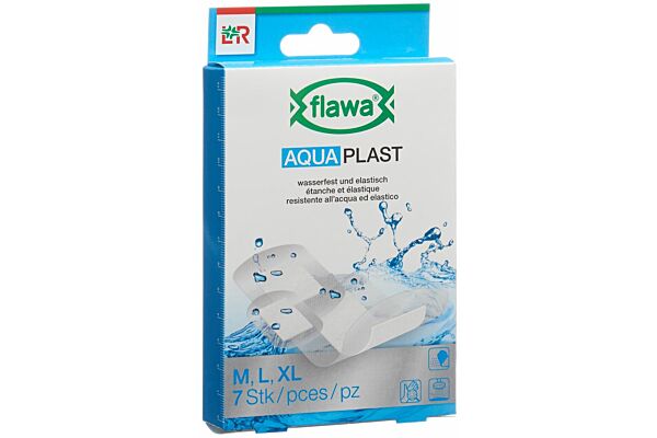 Flawa Aqua Plast Pflasterstrips wasserfest 3 Grössen 7 Stk
