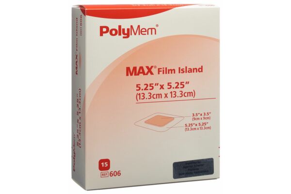 PolyMem pansement 13.3x13.3cm adhésive max film stérile 15 pce