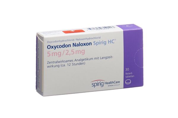 Oxycodon Naloxon Spirig HC Ret Tabl 5mg/2.5mg 30 Stk