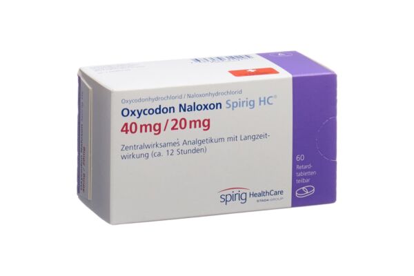 Oxycodon Naloxon Spirig HC Ret Tabl 40mg/20mg 60 Stk