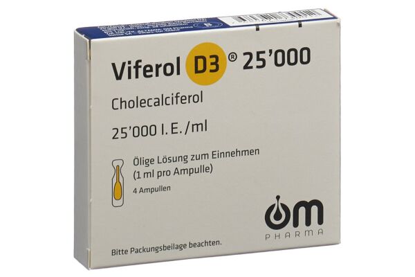 Viferol D3 sol buv 25000 UI/ml amp 4 pce
