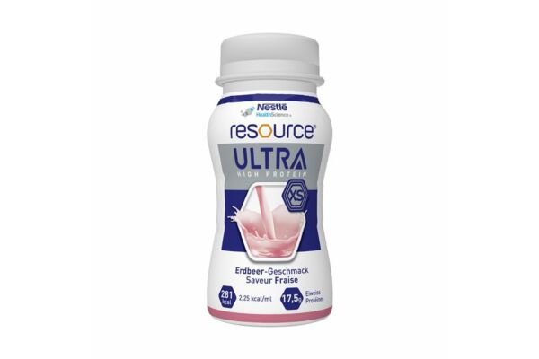 Resource Ultra High Protein XS Erdbeer 4 Fl 125 ml