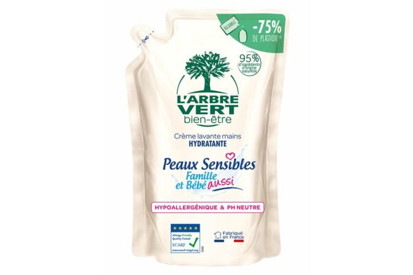 L'ARBRE VERT Handseife Sensitive Skin Refill Französisch Btl 300 ml