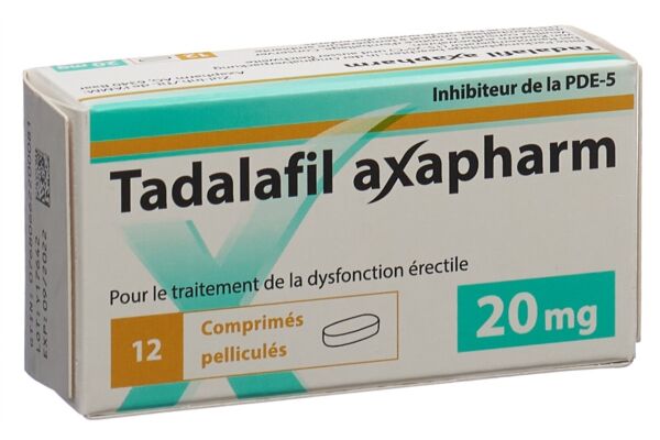 Tadalafil axapharm cpr pell 20 mg 12 pce