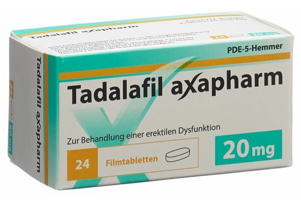 Tadalafil axapharm Filmtabl 20 mg 24 Stk