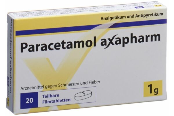 Paracétamol Axapharm cpr pell 1 g 20 pce