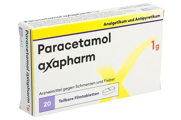 Paracetamol axapharm Filmtabl 1 g 20 Stk