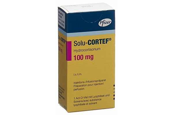 Solu-Cortef Trockensub 100 mg mit Solvens 2 ml Act O Vial