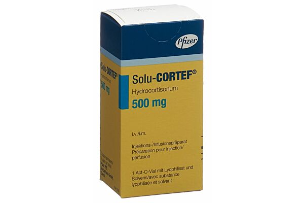 Solu-Cortef subst sèche 500 mg avec solvant 4 ml Act O Vial