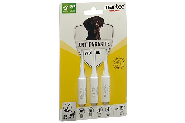 martec PET CARE spot on ANTIPARASITE >15kg pour chiens 3 x 3 ml