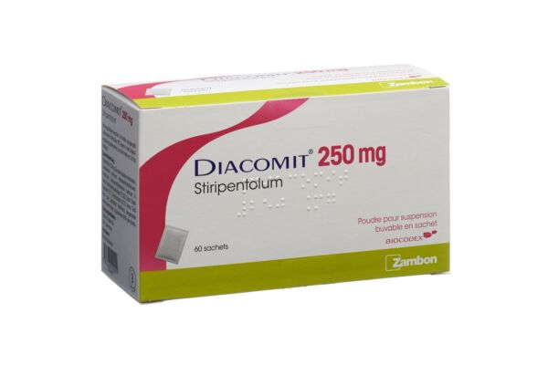 Diacomit pdr 250 mg pour suspension orale sach 60 pce