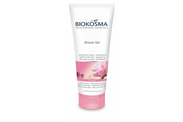 BIOKOSMA Shower Gel Wildrose Holunderblüten BIO Tb 200 ml