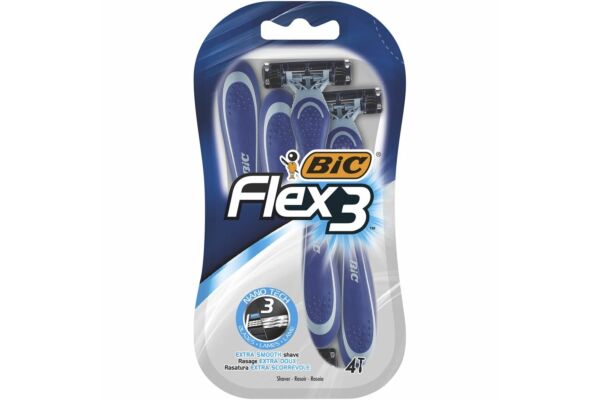 BiC Flex 3 Light Handle rasoir pour homme 3-lames 4 pce