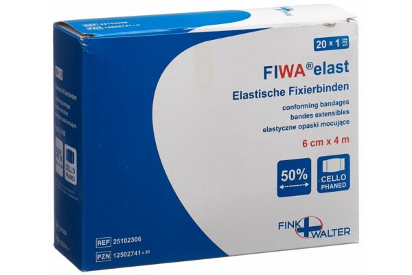 FIWA elast pansements de fixation 6cmx4m blanche cellux 20 pce