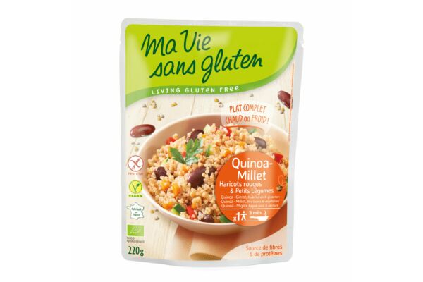 ma vie sans Gluten Repas quinoa millet haricots rouges & petits légumes sach 220 g
