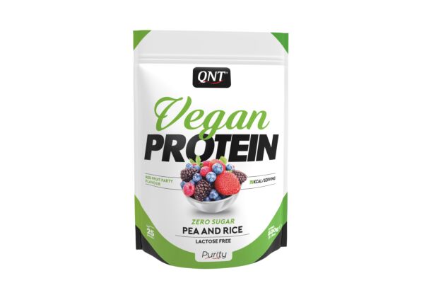 QNT Vegan Protein Zero Sugar-Lactose Free Red Fruit Party Btl 500 g