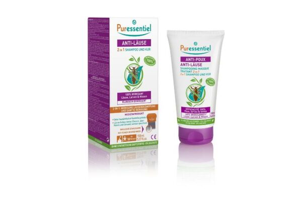 Puressentiel anti-poux shampoing masque traitant 2-en-1 +peigne tb 150 ml