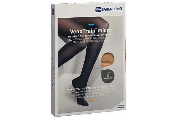 VENOTRAIN MICRO A-G CCL2 S normale/short pied ouvert crème Bande micropicots 1 paire
