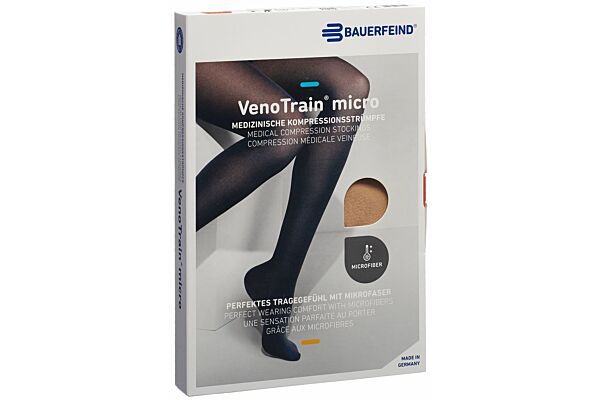 VENOTRAIN MICRO A-G CCL2 S normale/long pied ouvert crème Bande micropicots 1 paire