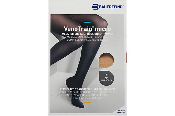 VENOTRAIN MICRO A-G CCL2 M plus/short pied ouvert crème Bande micropicots 1 paire