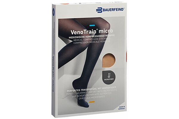 VENOTRAIN MICRO A-G CCL2 S plus/long pied ouvert crème Bande micropicots 1 paire