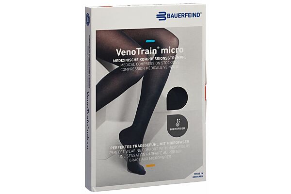 VENOTRAIN MICRO A-G CCL2 XL plus/short pied fermé noir Bande micropicots 1 paire
