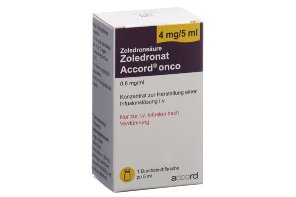 Zoledronat Accord onco conc perf 4 mg/5ml flac