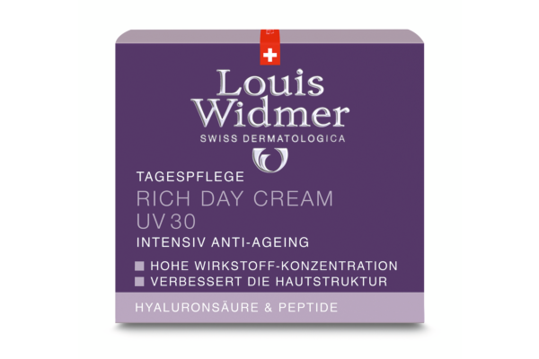 Louis Widmer rich day cream UV30 parfumée 50 ml