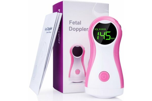 BabySounds Doppler Fœtal avec affichage numérique des battements cardiaques par LED avec casque d'écoute