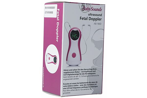 BabySounds Doppler Fœtal avec affichage numérique des battements cardiaques par LED avec casque d'écoute