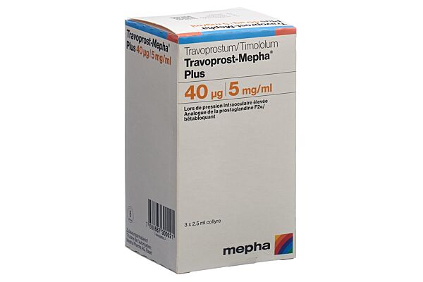 Travoprost-Mepha Plus gtt opht 0.04mg/5mg 3 fl 2.5 ml