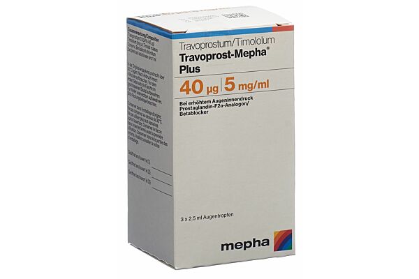 Travoprost-Mepha Plus Gtt Opht 0.04mg/5mg 3 Fl 2.5 ml