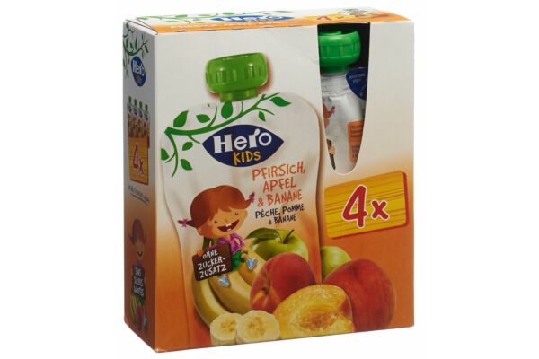 Hero Kids Smoothie Pfirsich Apfel Banane Quattro 4 x 120 g