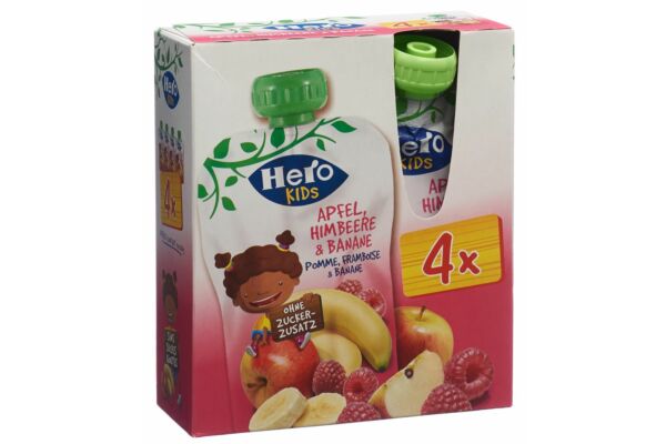 Hero Kids Smoothie pomme framboise banane Quattro 4 x 120 g