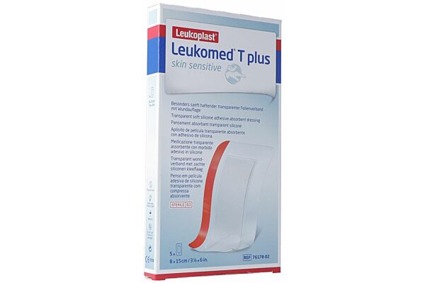Leukomed T plus skin sensitive 8x15cm 5 pce