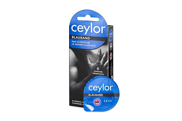 Ceylor Bande bleue préservatif avec réservoir 6 pce