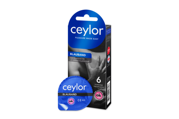 Ceylor Bande bleue préservatif avec réservoir 6 pce
