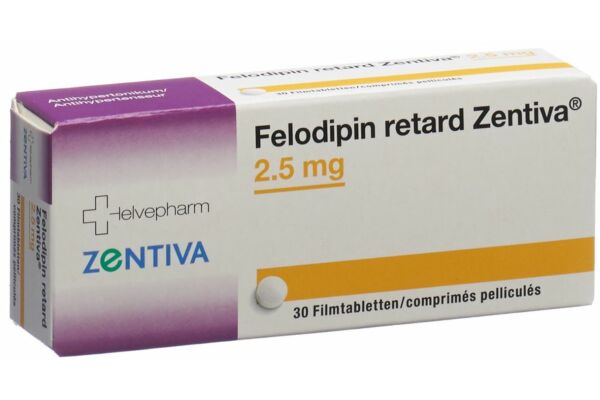 Felodipin retard Zentiva cpr pell ret 2.5 mg 30 pce