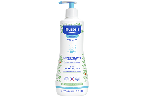 Mustela Lait de toilette peau normale sans rinçage fl 500 ml