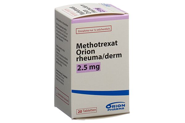 Methotrexat Orion rheuma/derm Tabl 2.5 mg Ds 20 Stk
