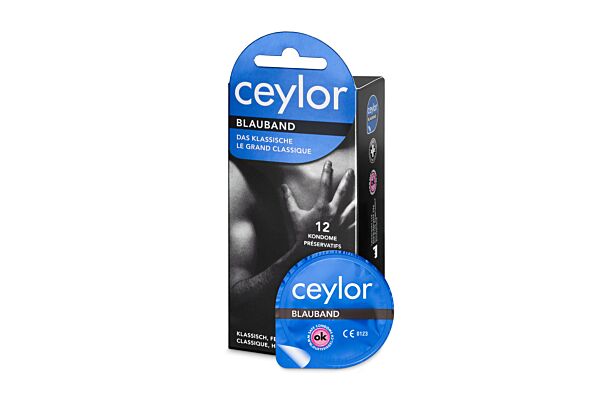 Ceylor Bande bleue préservatif avec réservoir 12 pce