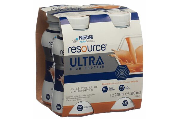 Resource Ultra High Protein noisette 4 fl 200 ml