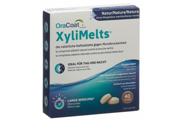 XyliMelts pastilles adhérentes pour la bouche sèche natures sans menthe 40 pce