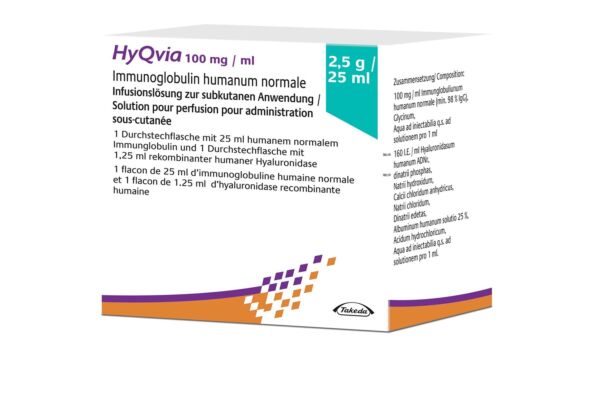 HyQvia sol perf 2.5 g/25ml double flacons 25 ml