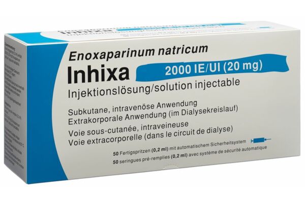Inhixa Inj Lös 20 mg/0.2ml 50 Fertspr 0.2 ml