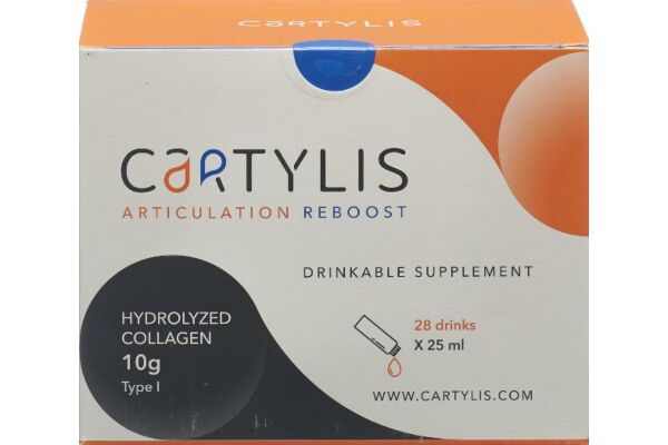 Cartylis Collagène Hydrolysé 10 g Type 1 Drinkable Supplement 28 amp buv 25 ml