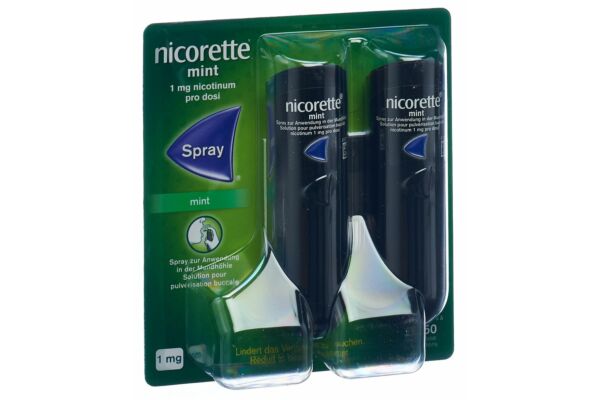 Nicorette Mint spray pour pulvérisation buccale 2 x 150 dos